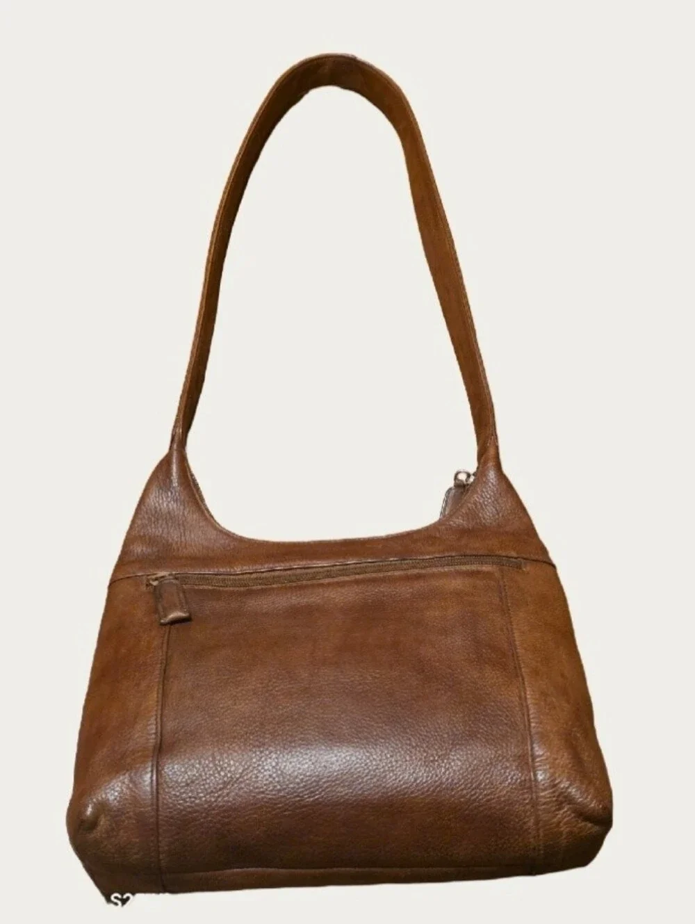 Restored Antiqued Vintage Tignanello Pebble Leather Flap Shoulder Bag